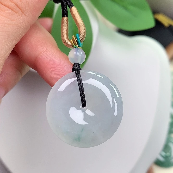 颈饰未镶嵌翡翠平安扣 27.2x4.9mm