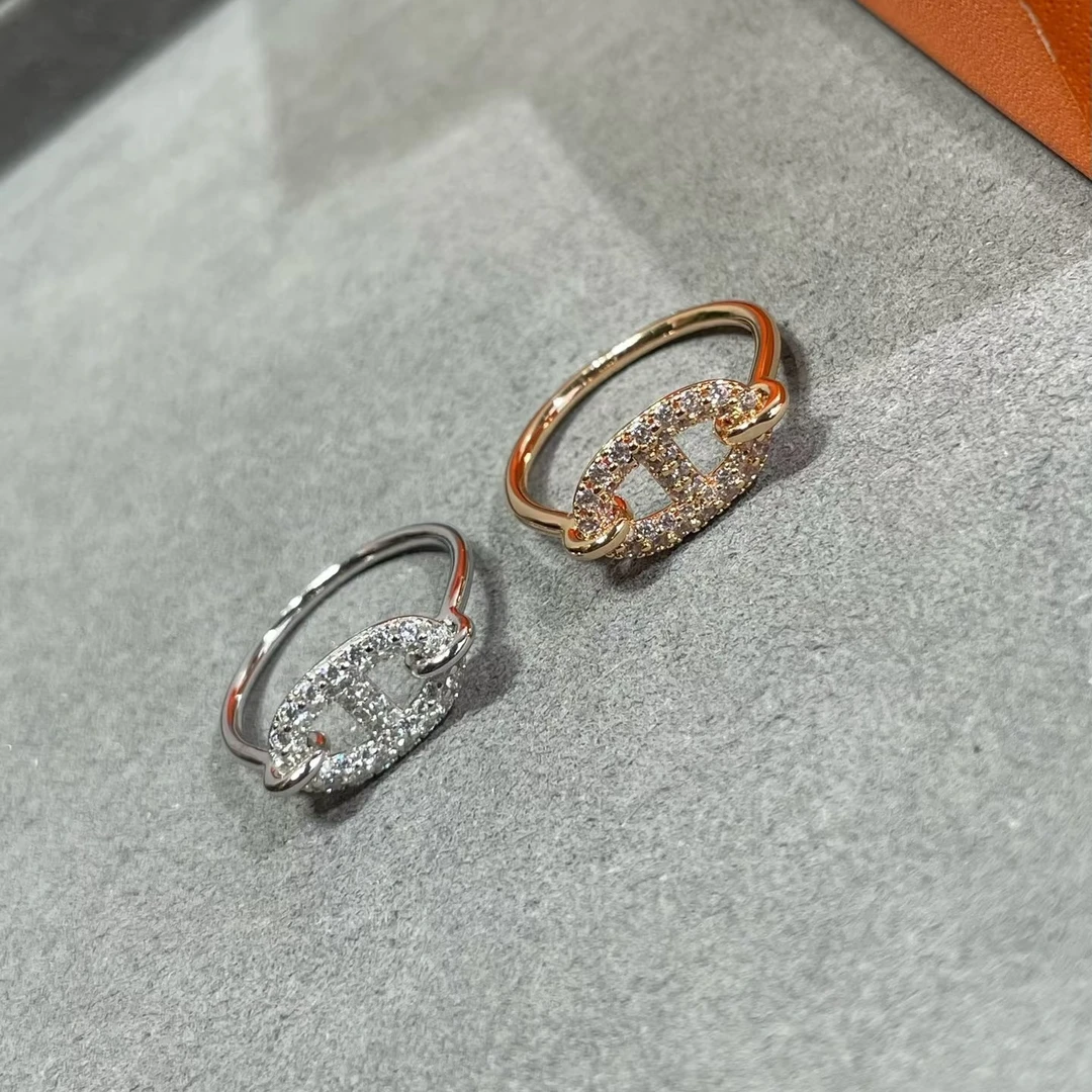 合金锆石戒指 猪鼻子满镶锆石戒指