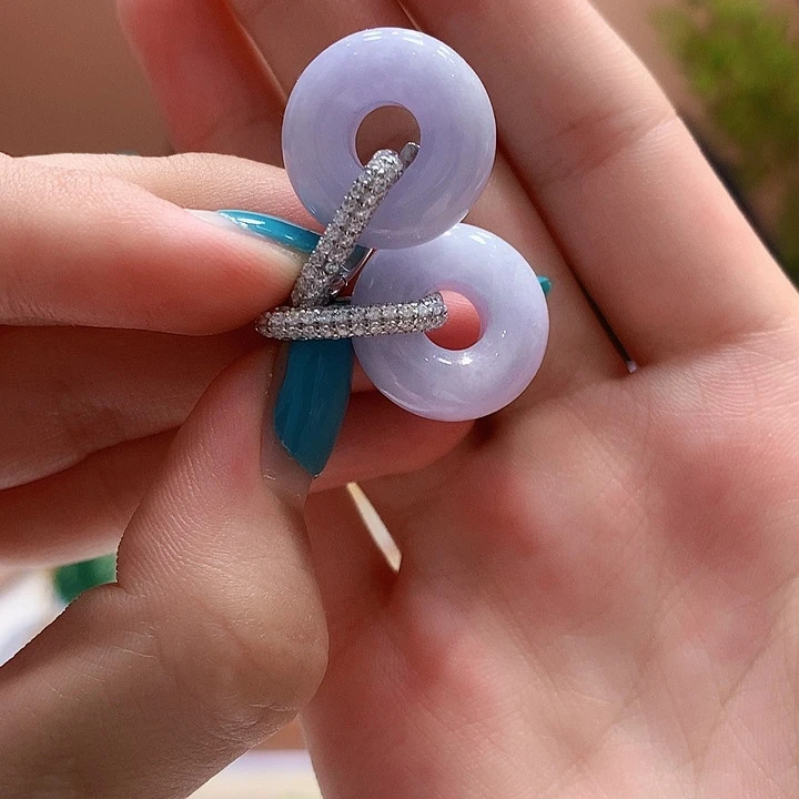 翡翠银S925镶嵌耳饰耳饰