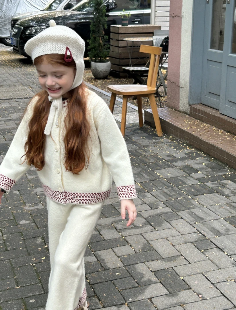 【铁锤甄选】女童格子毛衣套装58865