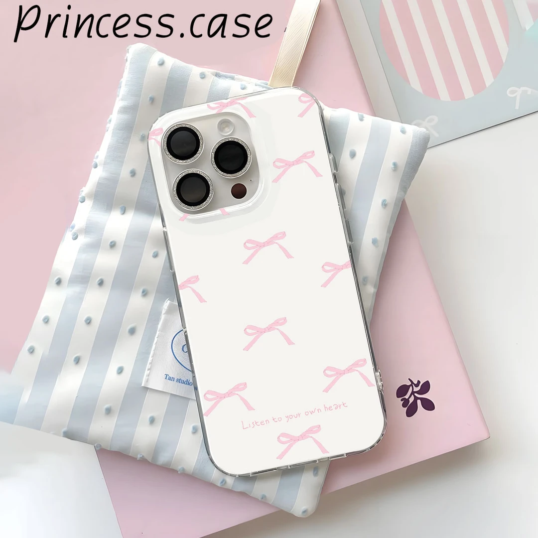 简约蝴蝶结适用苹果华为小米等多款手机壳IMD双层全包款式