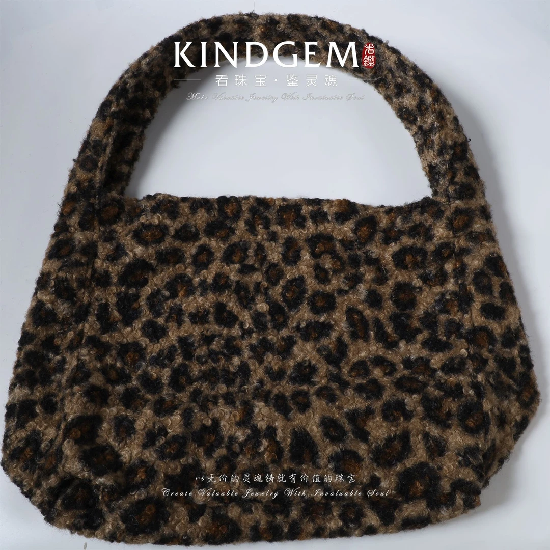 KindGem 豹纹休闲简单休闲时尚潮流随身包加围脖套装 C-44549