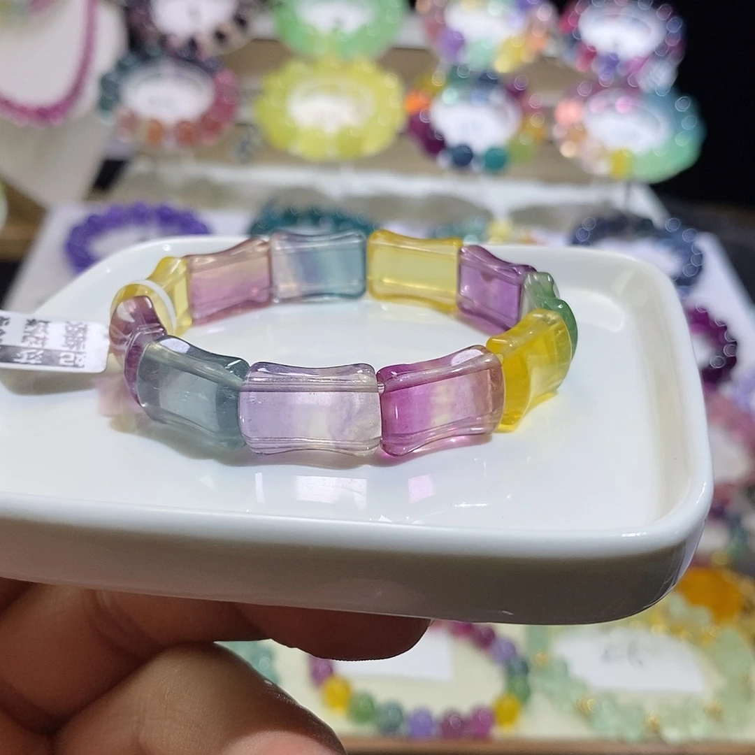 未镶嵌水晶手链彩虹手牌12mm