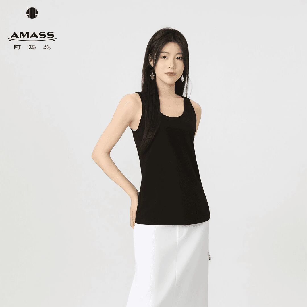 AMASS/阿玛施春夏新款抽绳无袖上衣时尚百搭背心530056