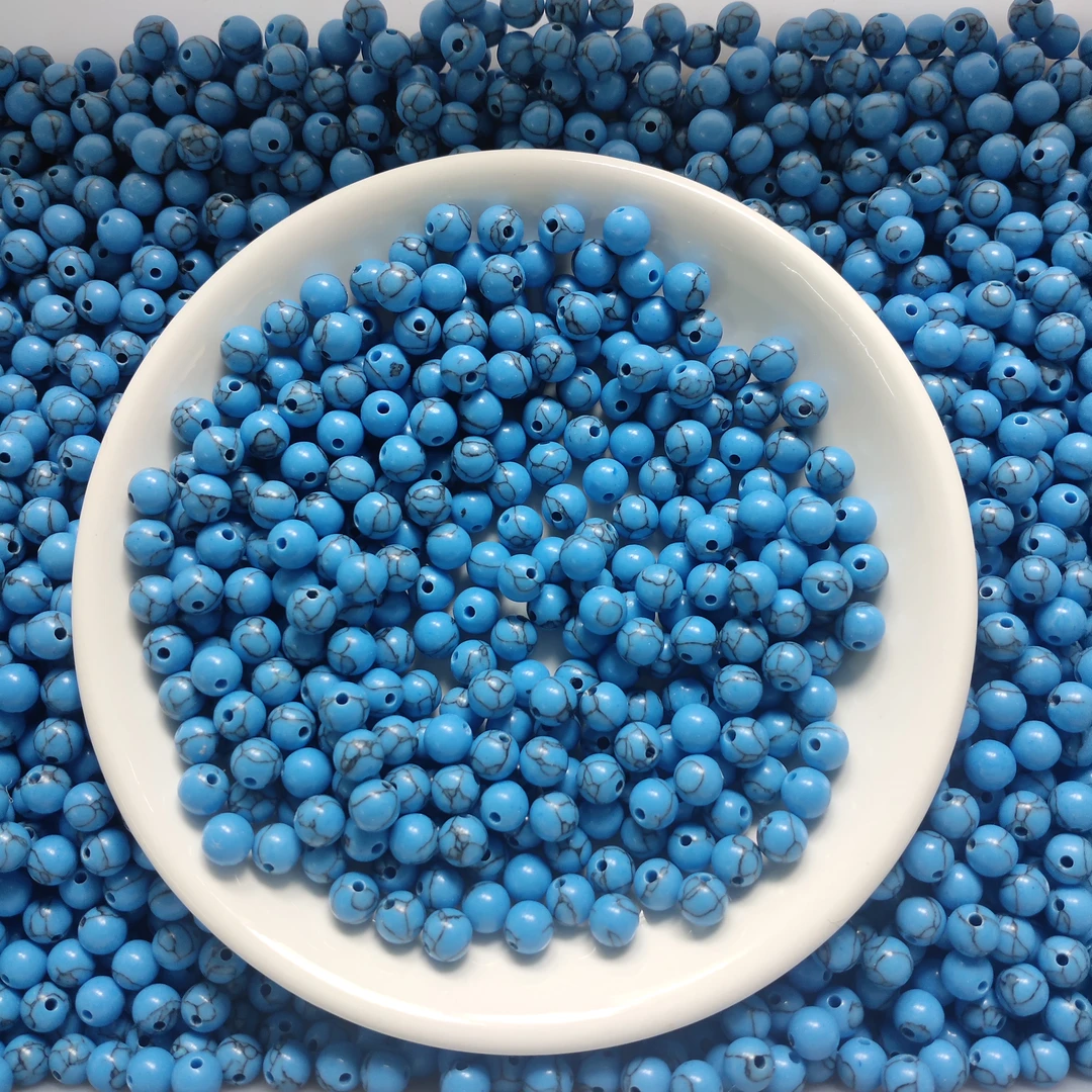 【散珠批发】A035乌兰花绿松6MM*30颗