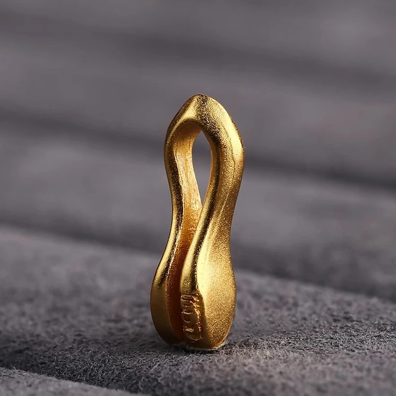 DIY文玩计数器隔珠吊坠 18K色复古藏式素面小卡子侧挂百搭时尚款.