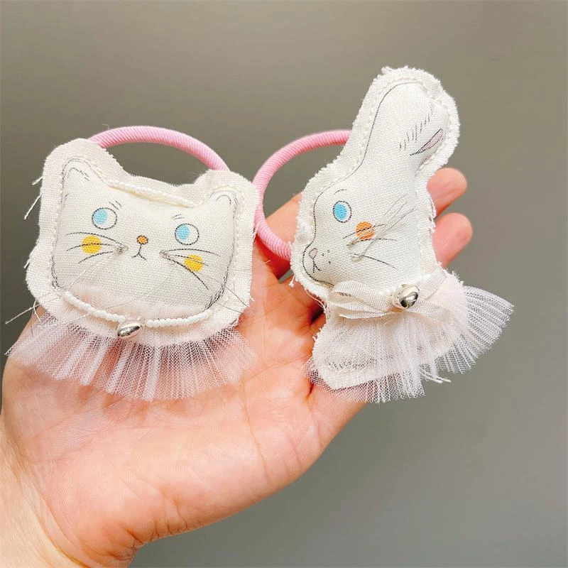 女童小兔子公主头绳儿童发饰可爱小猫咪发圈女孩发绳甜美皮筋头饰