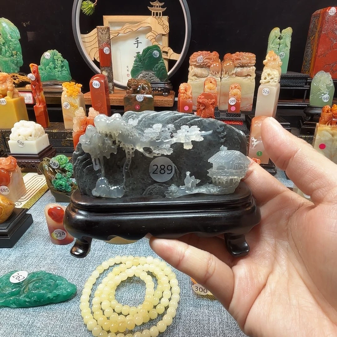 印石寿山石高山晶摆件8