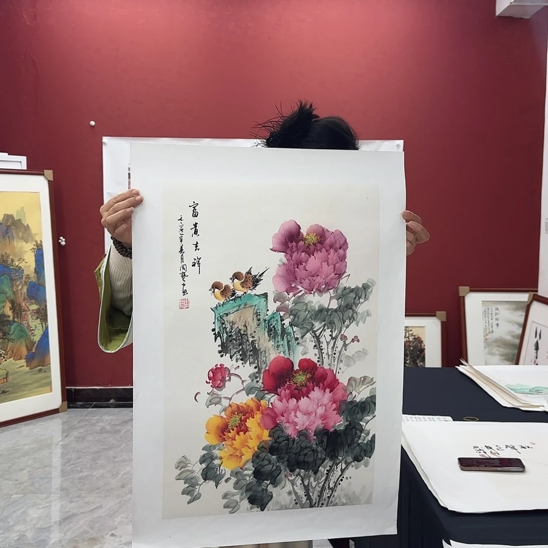 国画国画作品欣赏四尺三开