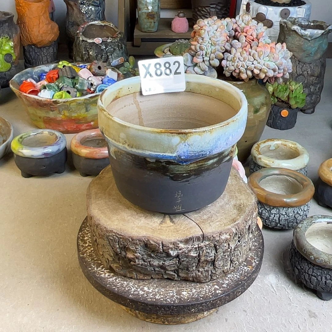 油画色釉孤品 景天 球盆 百搭 内口10左右