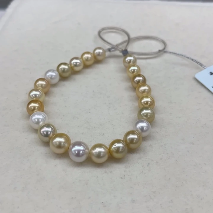 未镶嵌手串海水珍珠金白7-9m 103号