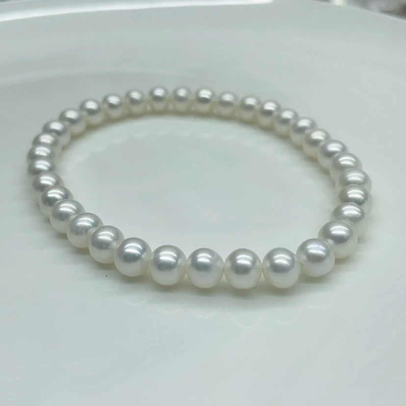 【闪购商品】银S925镶嵌手串淡水珍珠5/6毫米