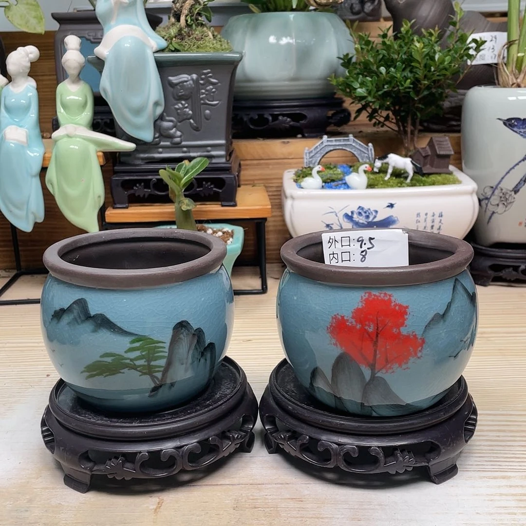 紫砂花盆陶瓷艺术花盆陶瓷