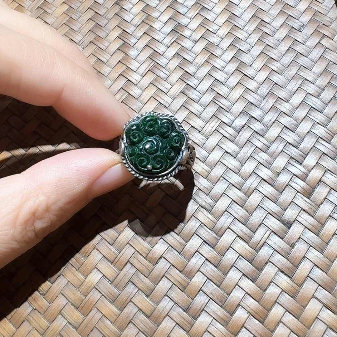 银S925镶嵌戒指翡翠