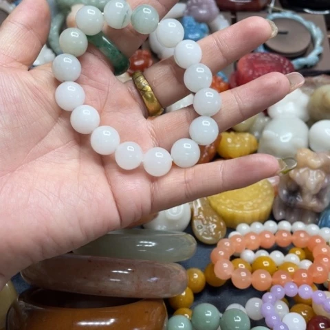 合金石英质玉（黄龙玉）手链