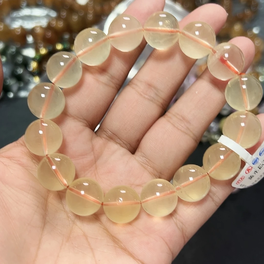 未镶嵌手链水晶黄水晶14毫米66号