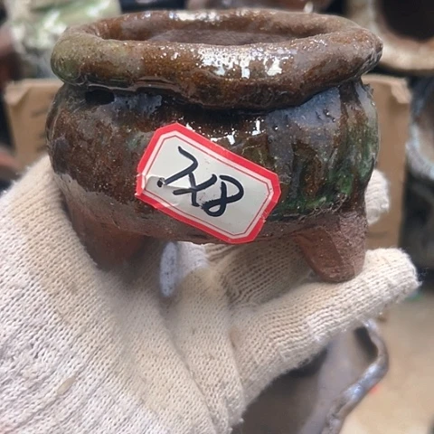 红陶粗陶花盆手工
