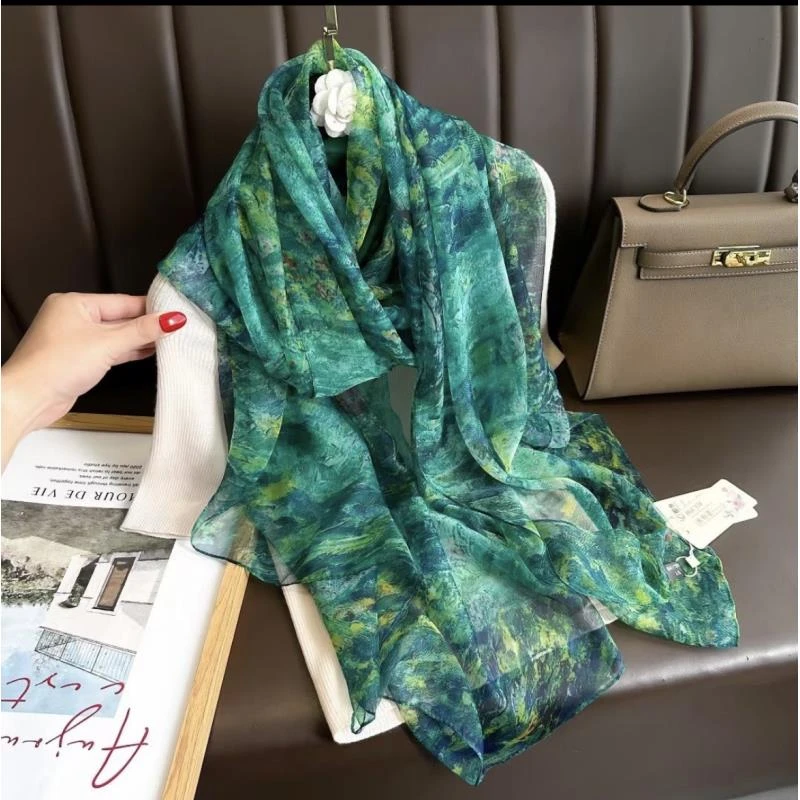 【绿色花园】优柔纱130x180左右丝巾时尚百搭高档沙滩巾 1-156