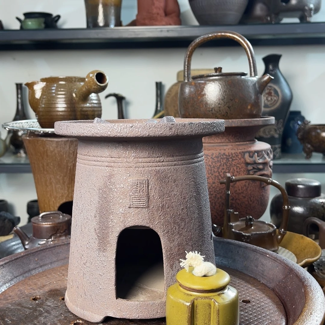 碟紫砂粗陶实用炭炉