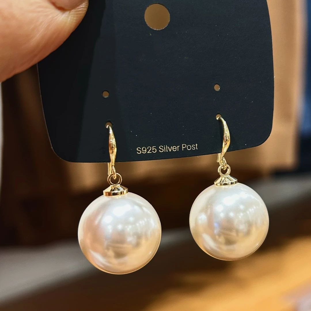 铜合金仿珍珠耳饰 韩系风白色耳环珠珠日韩甜美耳扣