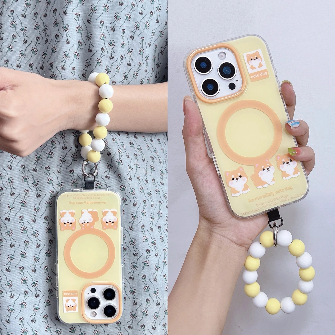 磁吸趣味可爱柴犬适用苹果16手拎圆环iphone15promax手机壳14女款