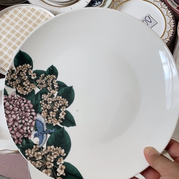 新骨瓷10.5寸浅盘2个微瑕易碎品不退换完美主义者慎拍