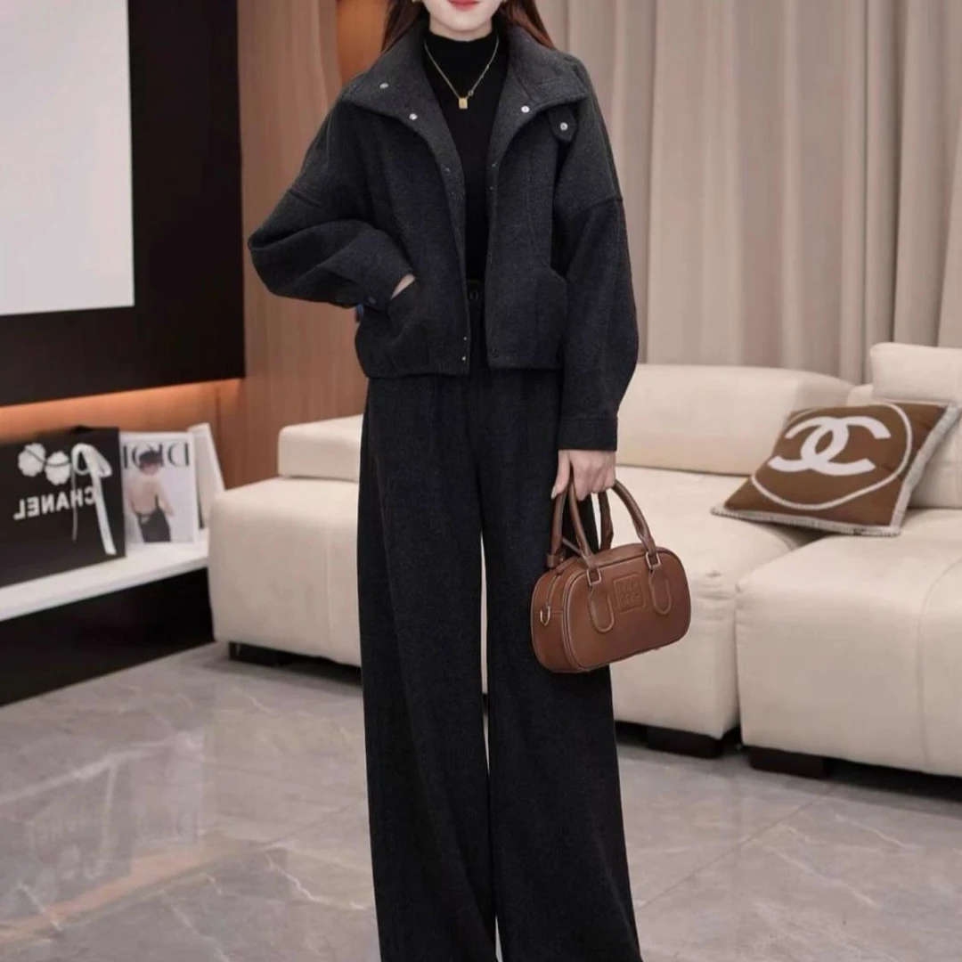 高端百搭漂亮春秋新款时尚显瘦洋气上衣休闲气质高级感裤子两件套