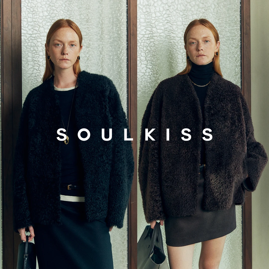 SOULKISS鼎奢豪入 西班牙进口LACON拉贡轻小绵羊皮毛一体皮草外套