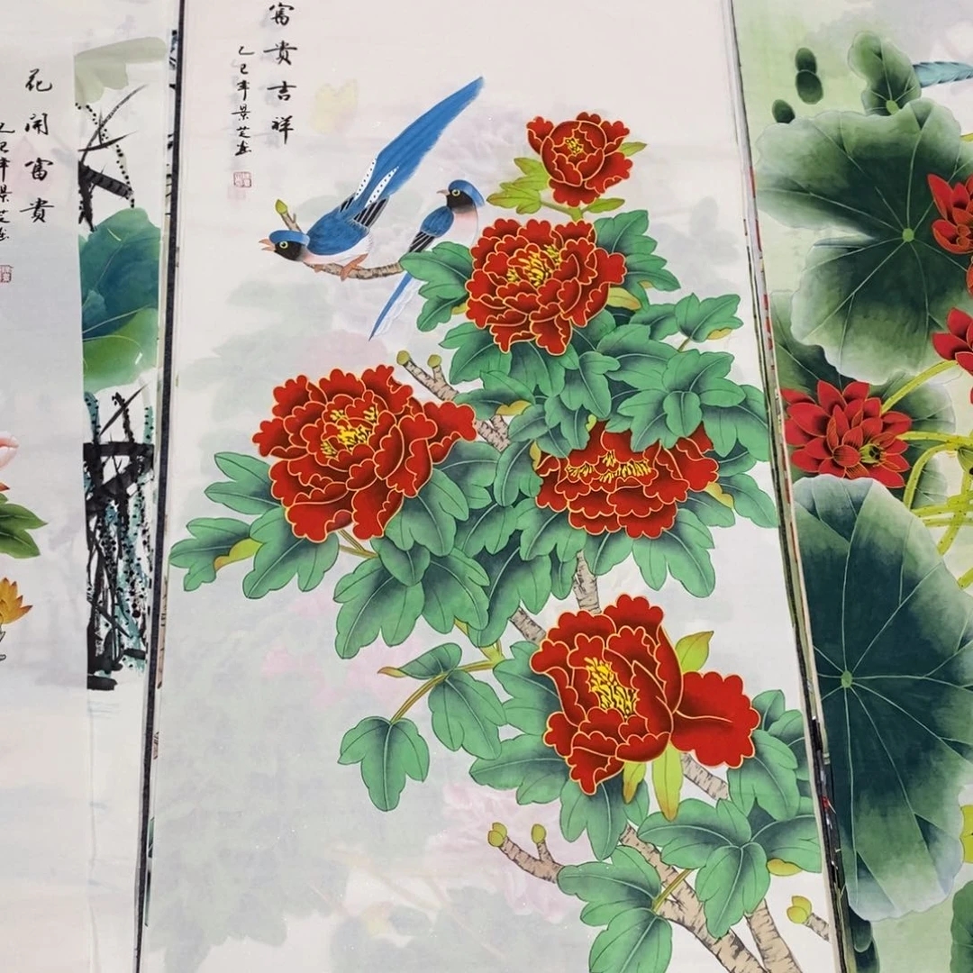 国画尺寸140×70四尺精品工笔手绘画