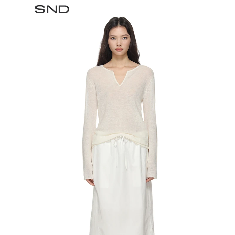 【YEARLY PLAN 设计师品牌】SND SS25 率性小V领MZ上衣  时尚