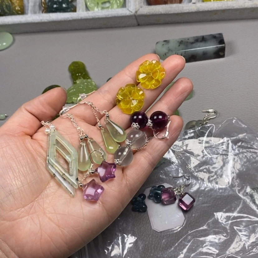 【闪购商品】蛇纹石玉挂件耳饰耳环项链未镶嵌大**利