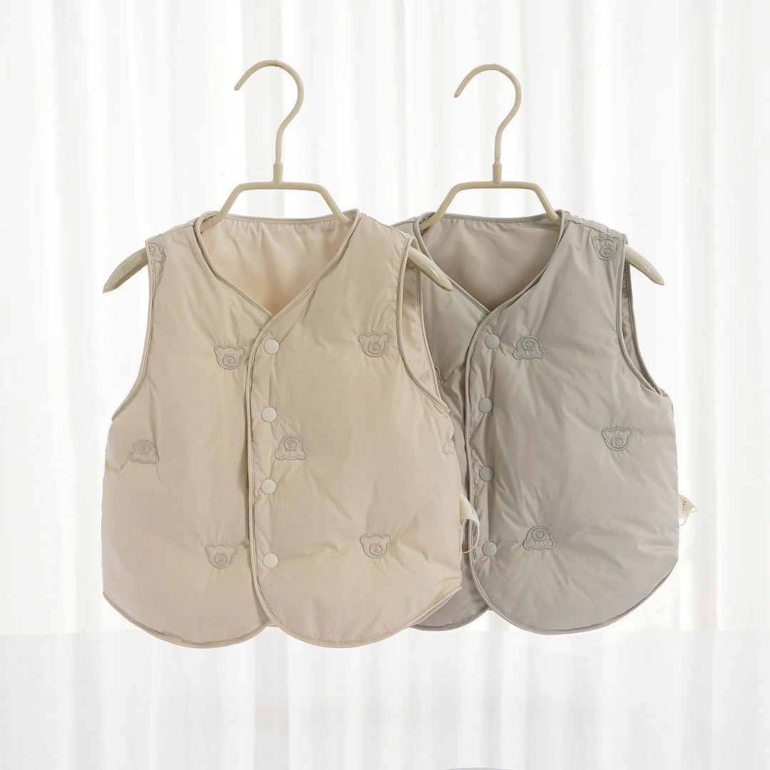 儿童新款三防春秋冬保暖羽绒轻薄马甲男女童宝宝外穿鸭绒背心坎肩