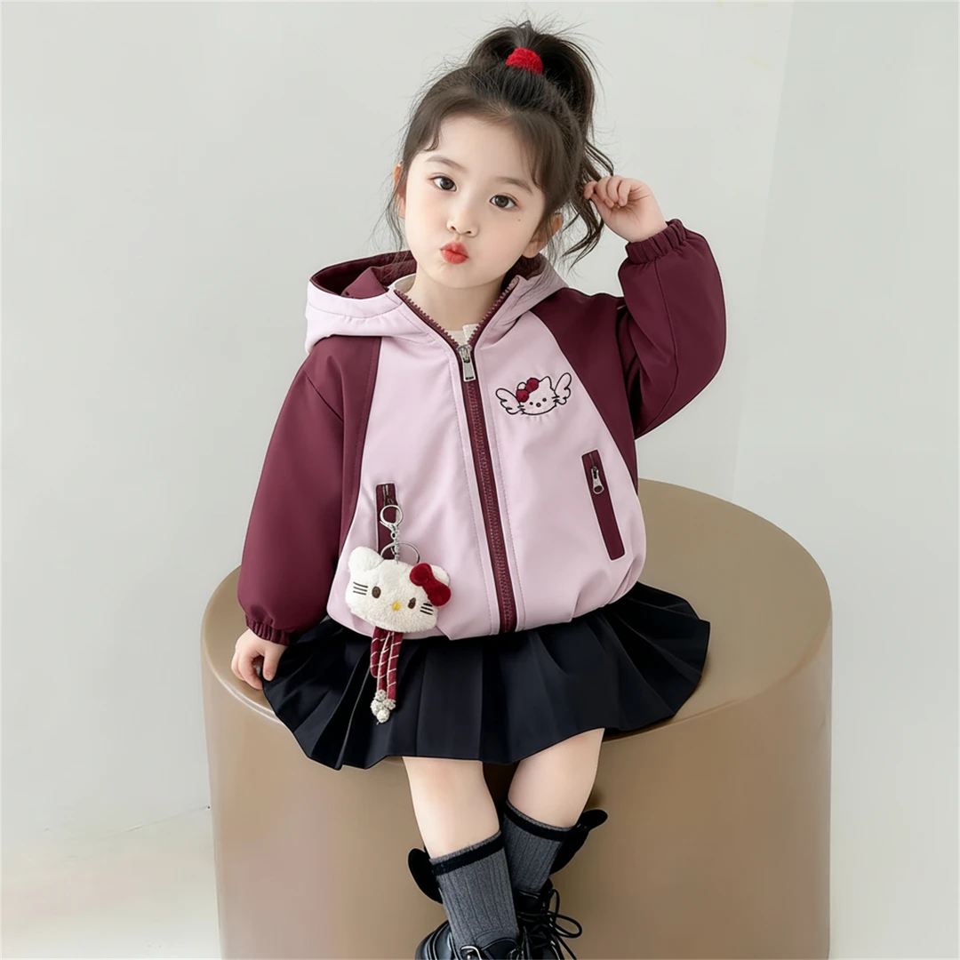 女童加厚冲锋衣棉服外套秋冬款2025新款儿童冬装女宝宝薄棉衣女孩