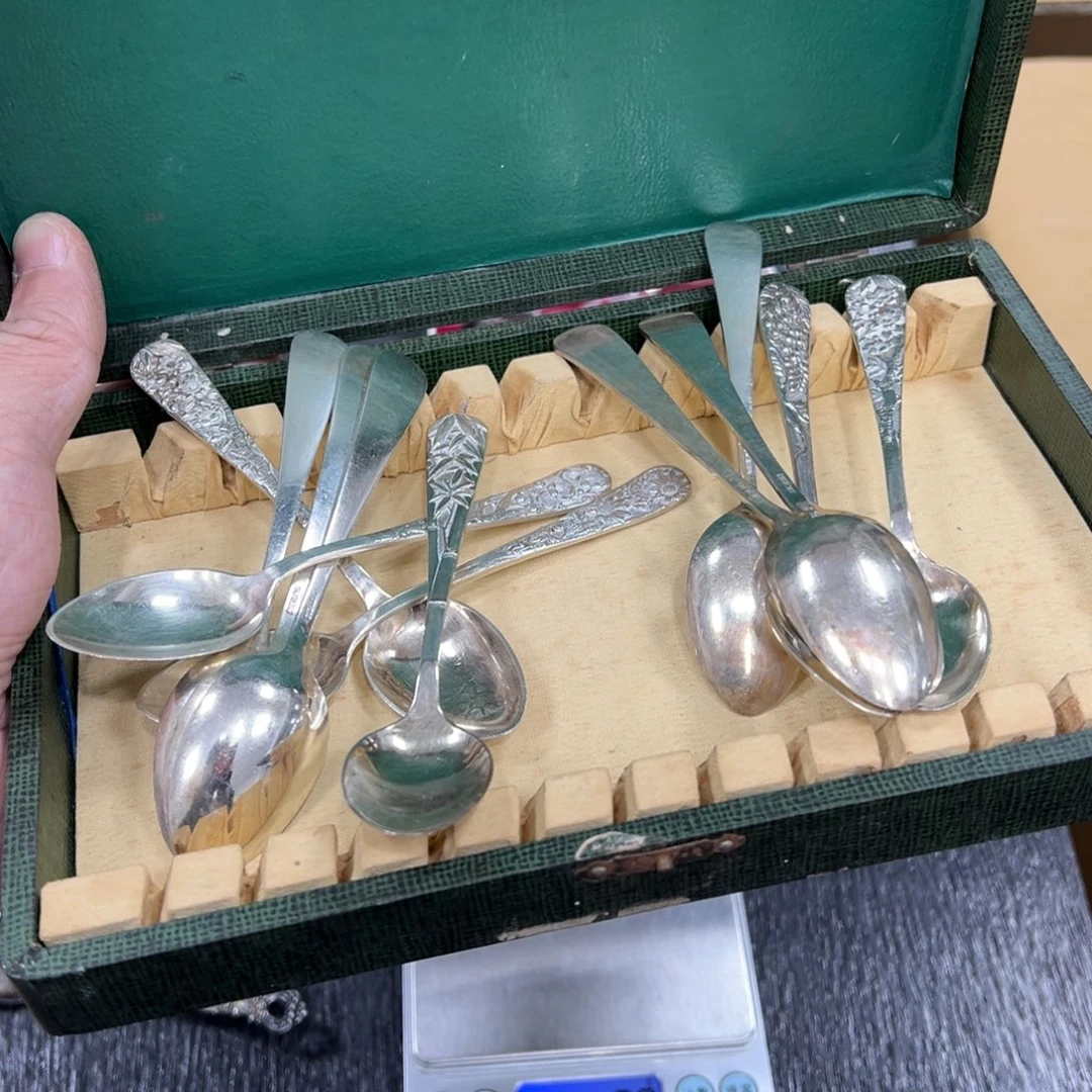 无***卒925银日本中古工艺品摆件