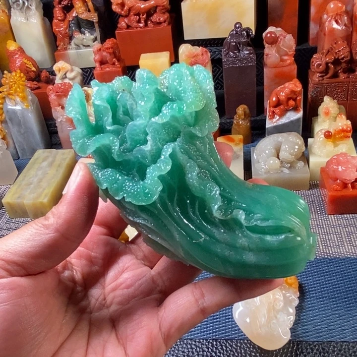 寿山石印石雅安绿