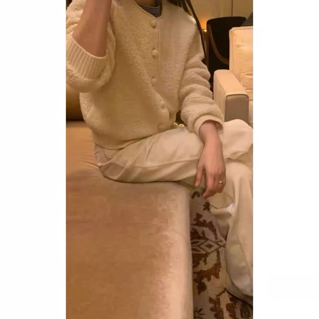 K2254 奶油感圈圈毛针织开衫毛衣