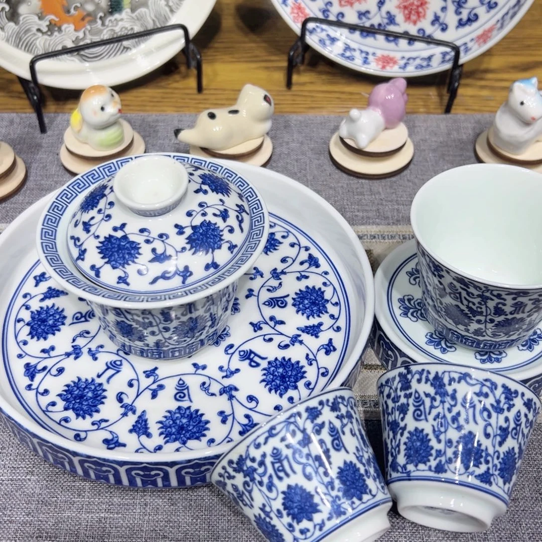 盖子款陶景德镇陶瓷高端茶具