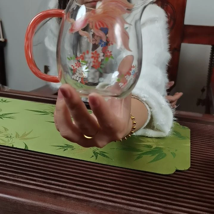 耐热玻璃无盖款花漫鱼影公杯