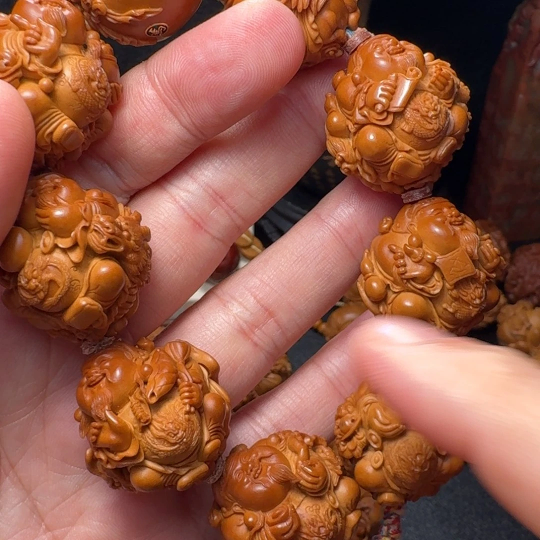 心***明橄榄核手串/手链财神