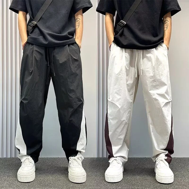 百搭休闲裤男宽松透气直筒裤港风潮男长裤子时尚简约潮流运动长裤