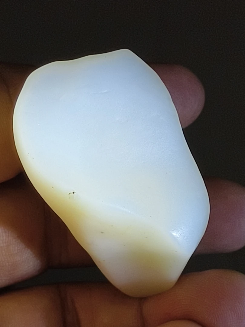 沙漠漆白漆（漆石共生）手把件73克