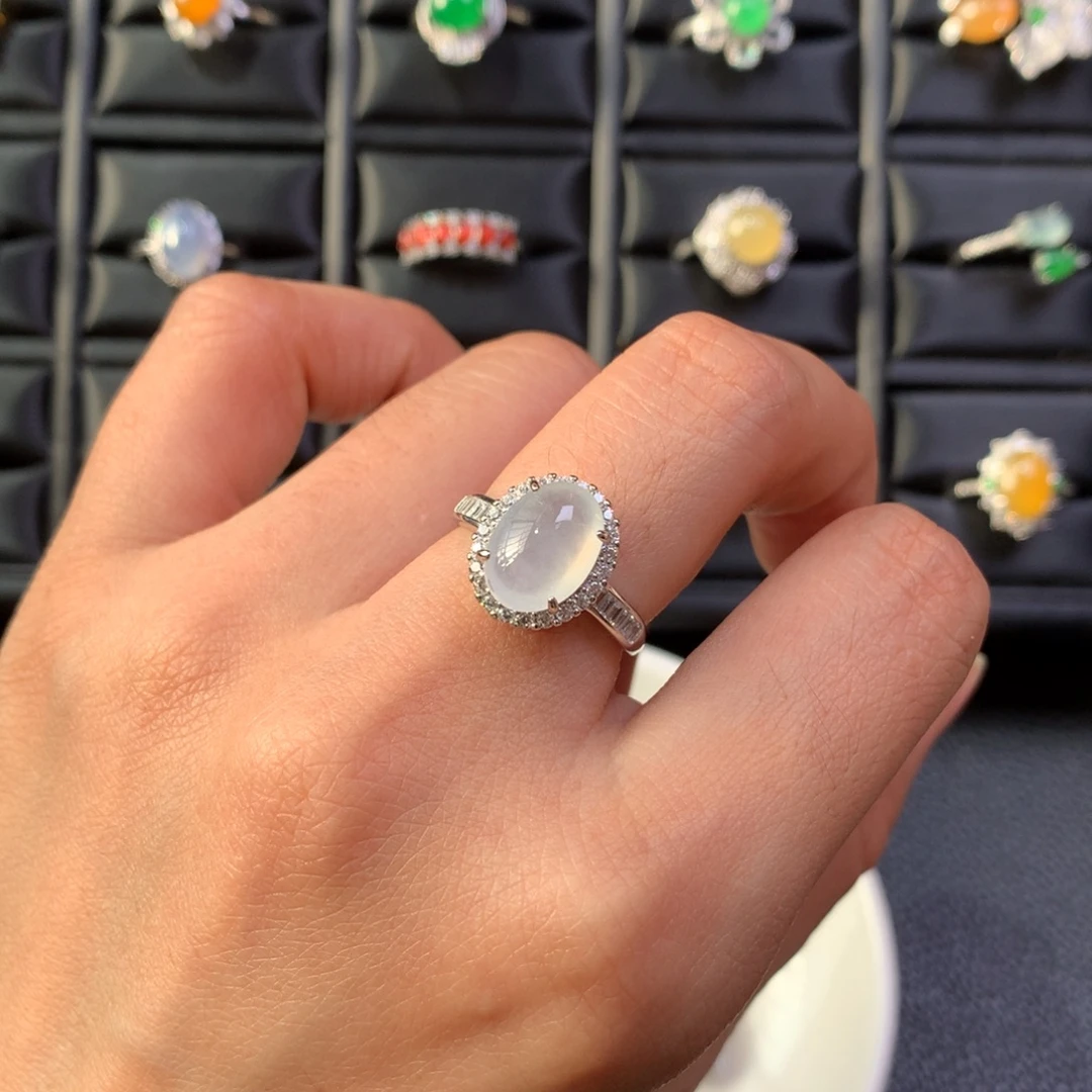 翡翠银S925镶嵌戒指