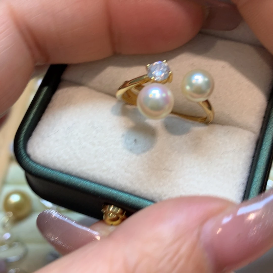 海水珍珠戒指银S925镶嵌