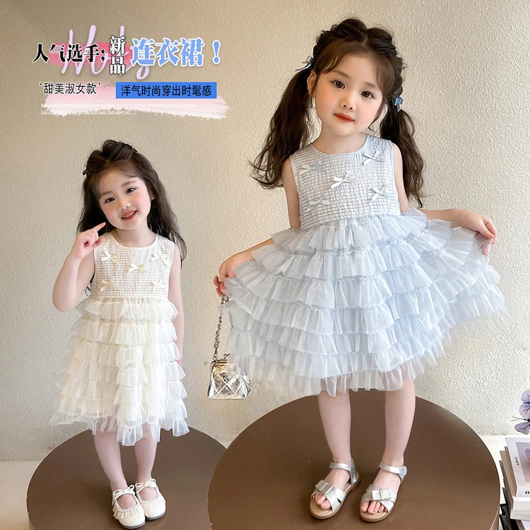 女童夏季连衣裙2025新款洋气儿童裙子公主裙高级感儿童礼服蓬蓬裙