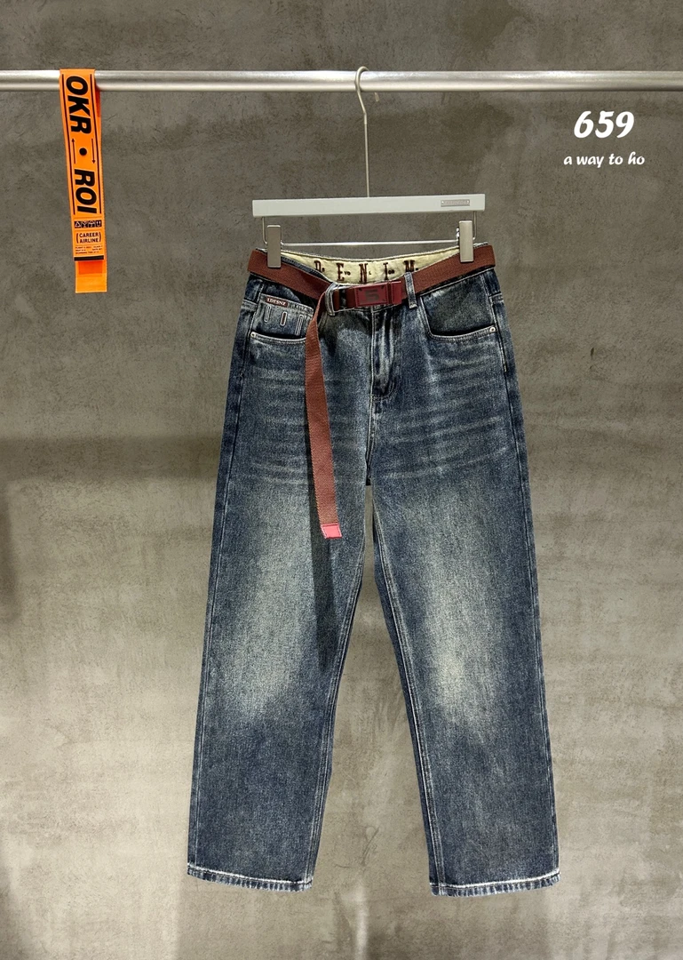 【新款牛仔裤】659-广州UUS-潮牌撤柜长裤男女同款