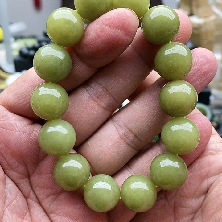 【闪购商品】未镶嵌手串和田玉16黄口屎黄