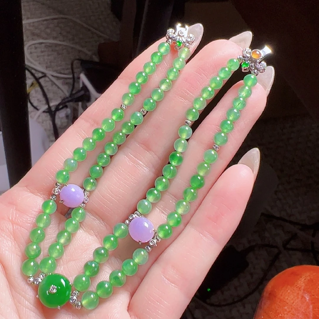 翡翠手链18K金镶嵌签收后24小时鉴赏期，过时不退