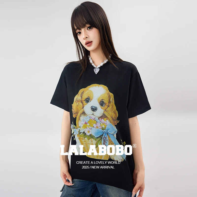 【芋总】LALABOBO小狗花篮短袖T恤RBEB-DT23