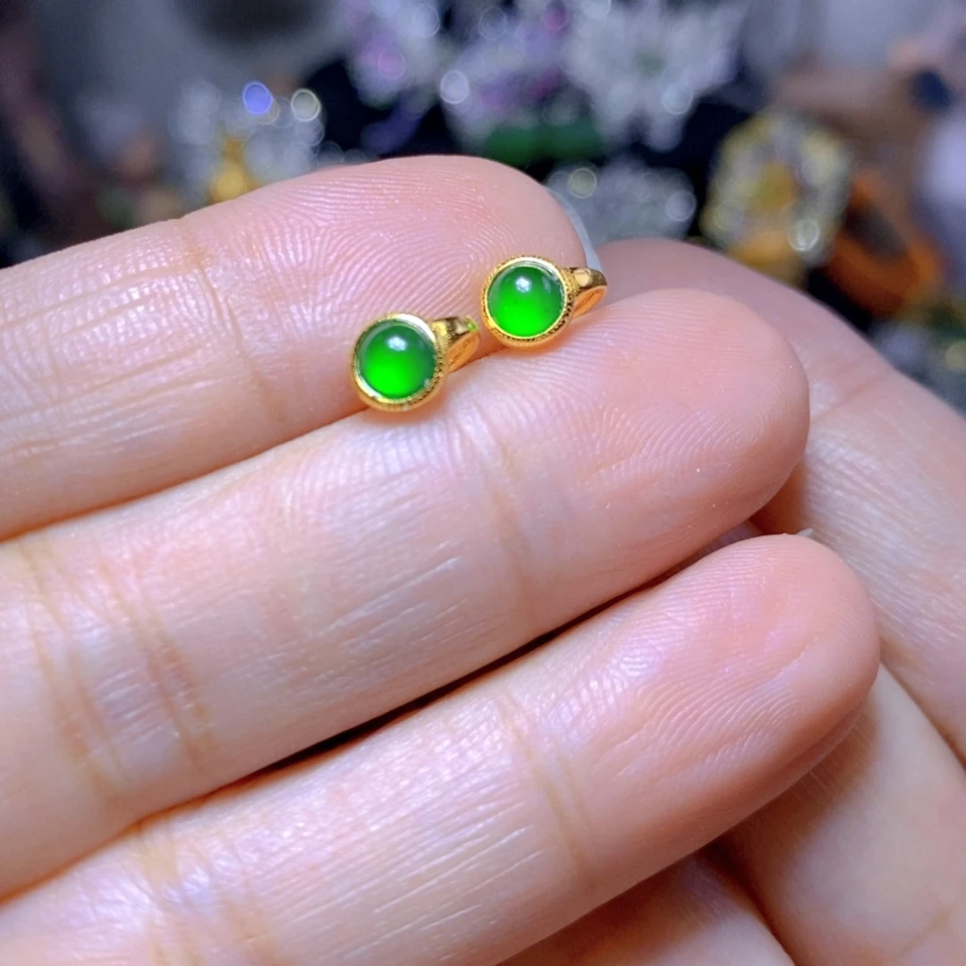 翡翠银S925镶嵌耳饰多样性发其一