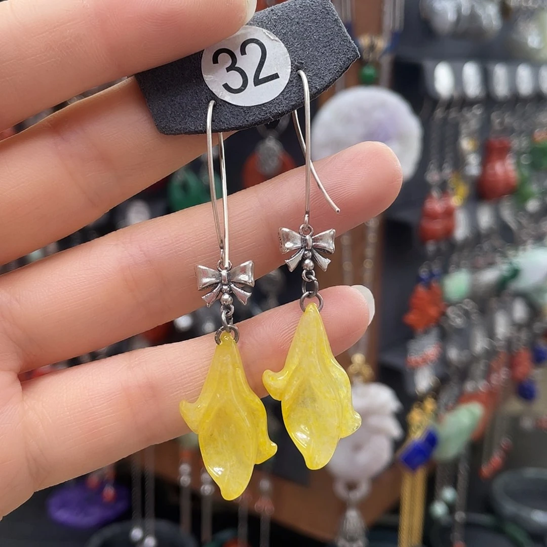 翡翠耳饰银S925镶嵌735yjjhyyu